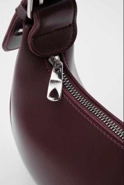 Oval Baget Çanta Bordo