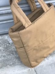 Puf Kumaş Kadın Omuz Çantası Vizon