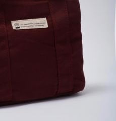 Çift Gözlü Organik Kanvas Kumaş Çanta Bordo