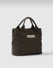 Çift Gözlü Organik Kanvas Çanta Yeşil