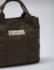 Çift Gözlü Organik Kanvas Çanta Yeşil