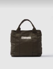 Çift Gözlü Organik Kanvas Çanta Yeşil