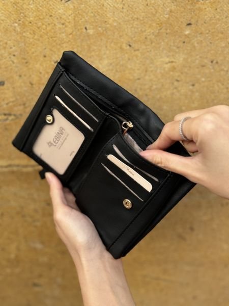 Yumuşak Deri Kadın Cüzdanı Siyah