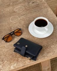 Çok Gözlü Kadın Cüzdanı Siyah