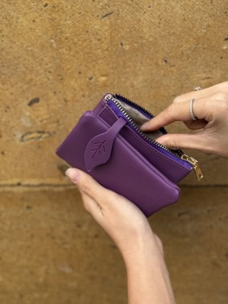 Yumuşak Deri Kadın Cüzdanı Mor