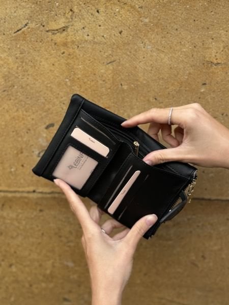 Yumuşak Deri Kadın Cüzdanı Siyah