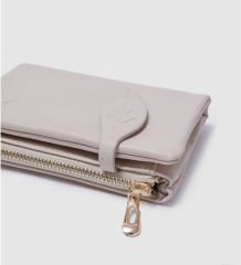 Yumuşak Deri Kadın Cüzdanı Krem