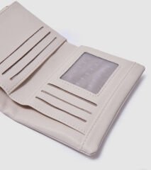 Yumuşak Deri Kadın Cüzdanı Krem