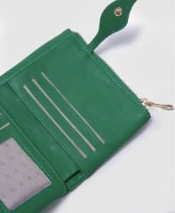 Yumuşak Deri Kadın Cüzdanı Yeşil