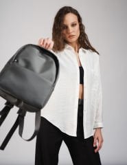 Su Geçirmez Kadın Sırt Çantası Gri