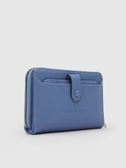Kartlık Detaylı Kadın Cüzdanı Mavi
