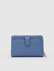 Kartlık Detaylı Kadın Cüzdanı Mavi