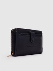 Kartlık Detaylı Kadın Cüzdanı Siyah