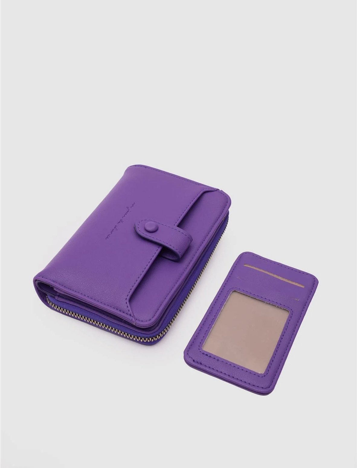 Kartlık Detaylı Kadın Cüzdanı Mor