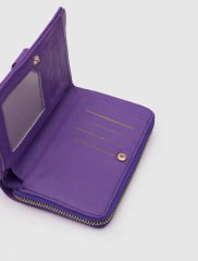 Kartlık Detaylı Kadın Cüzdanı Mor