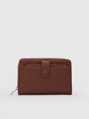 Kartlık Detaylı Kadın Cüzdanı Taba