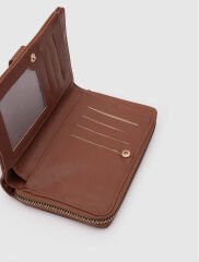 Kartlık Detaylı Kadın Cüzdanı Taba