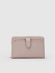 Kartlık Detaylı Kadın Cüzdanı Krem