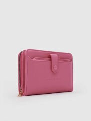 Kartlık Detaylı Kadın Cüzdanı Pembe