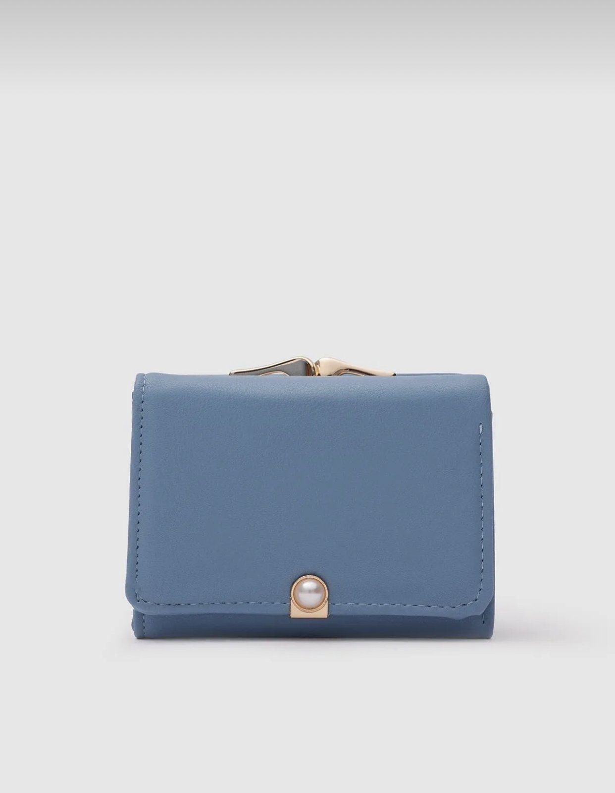 İncili Kadın Cüzdanı Mavi