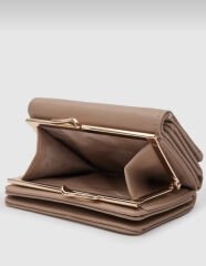 İncili Kadın Cüzdanı Bej