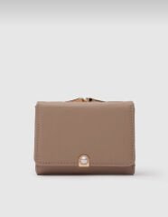 İncili Kadın Cüzdanı Bej