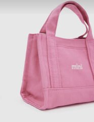 Mini Kanvas Çanta Pembe