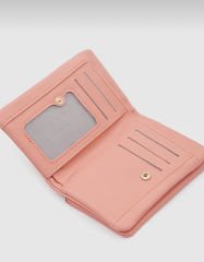 Önü Fermuarlı Yumuşak Kadın Cüzdanı Yavruağzı