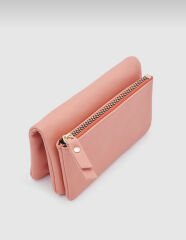 Önü Fermuarlı Yumuşak Kadın Cüzdanı Yavruağzı