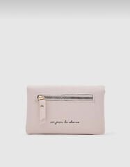 Önü Fermuarlı Yumuşak Kadın Cüzdanı Krem