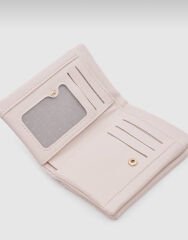 Önü Fermuarlı Yumuşak Kadın Cüzdanı Krem