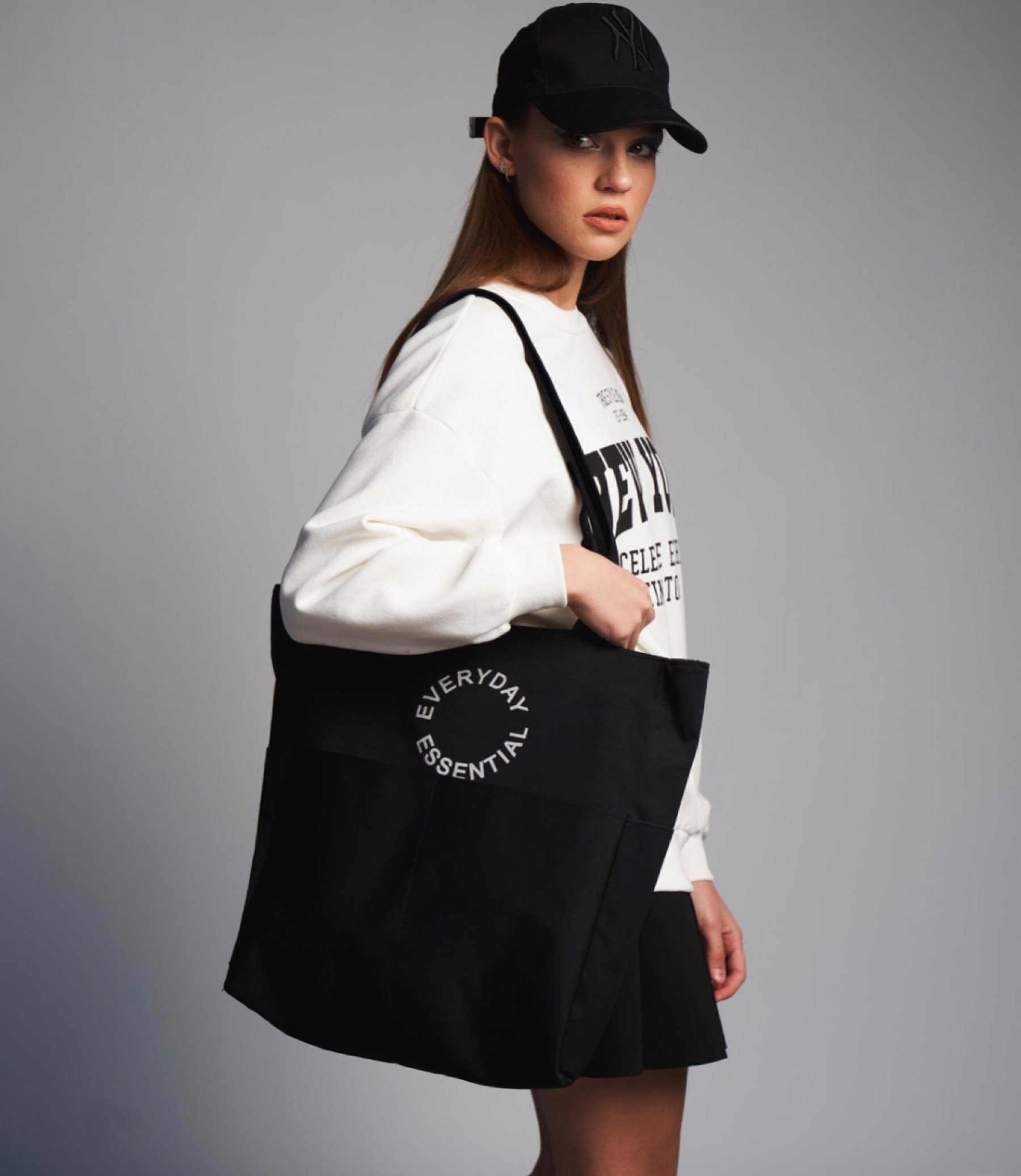 Çok Cepli Su Geçirmez Omuz Çantası Siyah