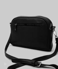 Yumuşak Deri Çapraz Çanta Siyah