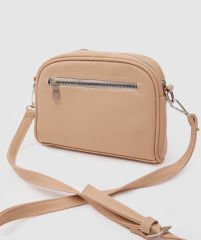 Yumuşak Deri Çapraz Çanta Bej