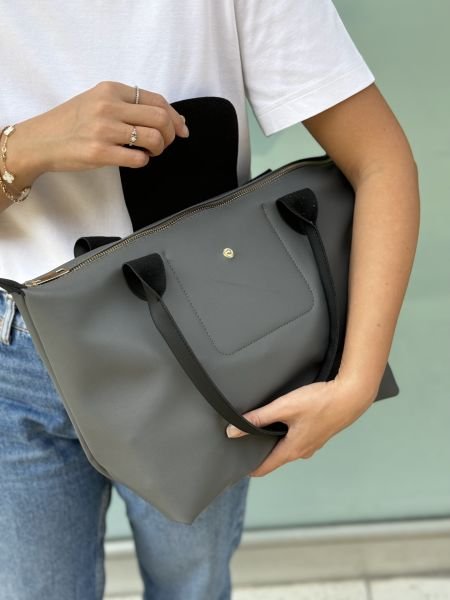Hbbags Medium Omuz Çantası Gri