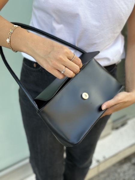 Buenos Tokalı Siyah Baget Çanta