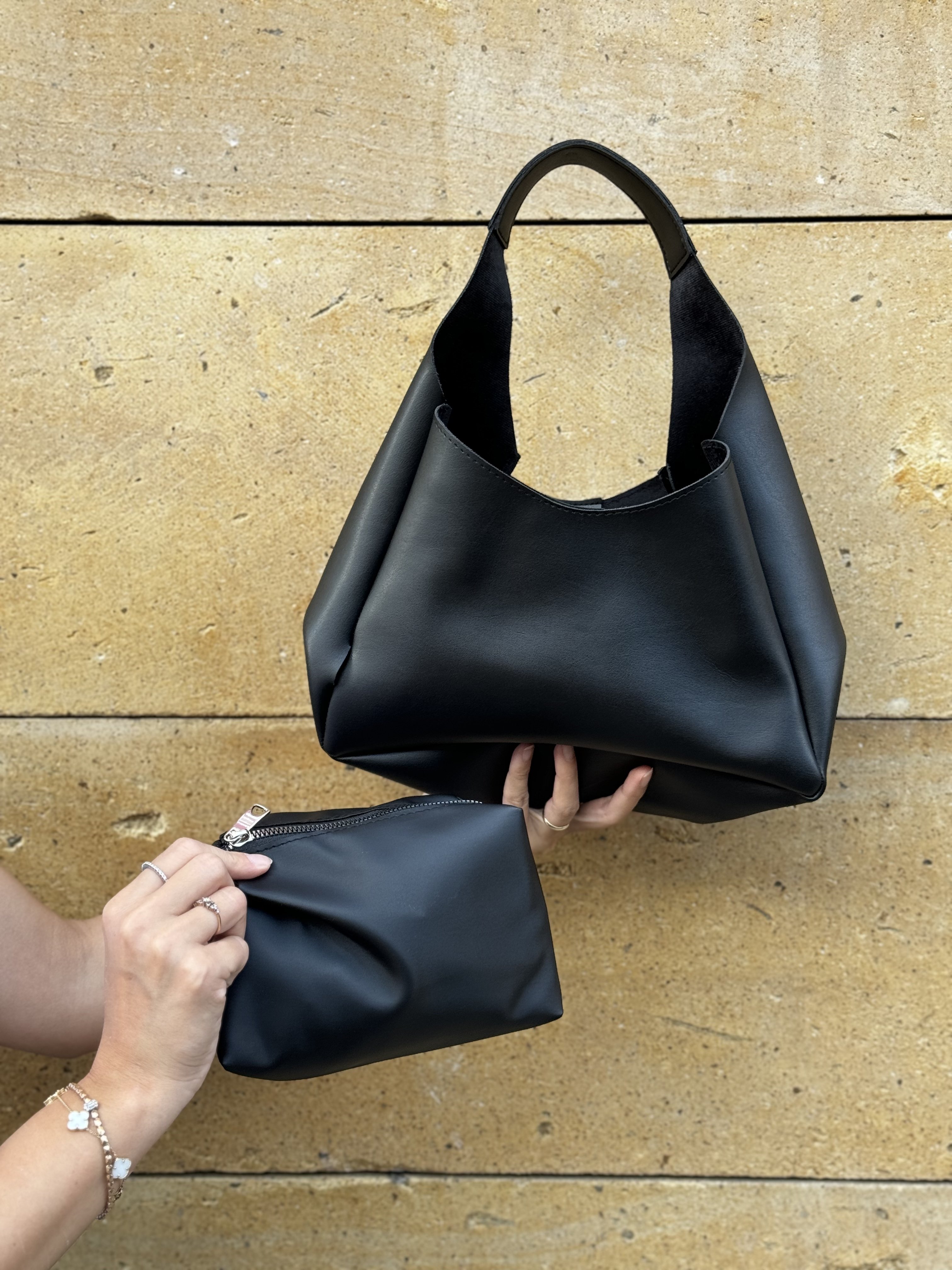 Vienna Yavrulu Siyah Omuz Çantası