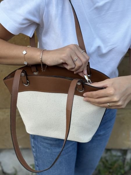 Sofia Kanvas Taba Omuz Çantası