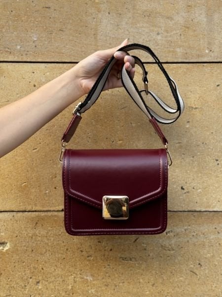 Bogota Kutu Bordo Çapraz Çanta