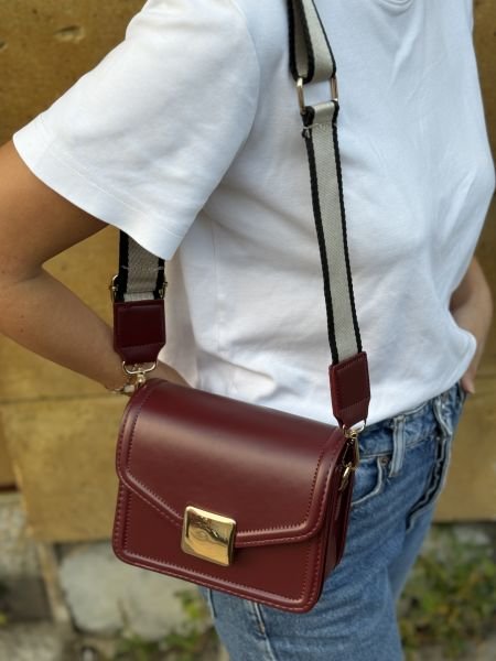 Bogota Kutu Bordo Çapraz Çanta