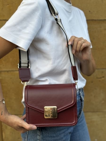 Bogota Kutu Bordo Çapraz Çanta