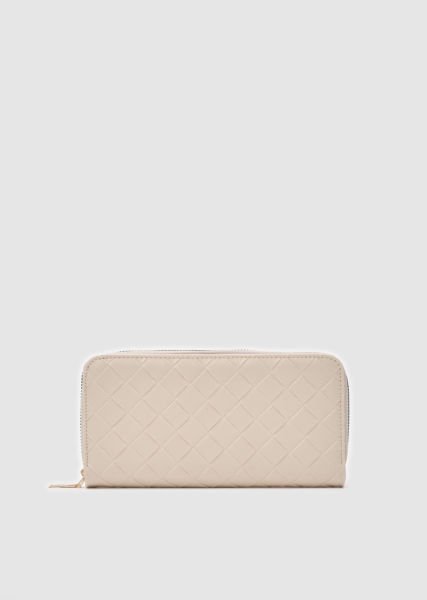 Hbbags Portföy Cüzdan Örgü Desen Krem