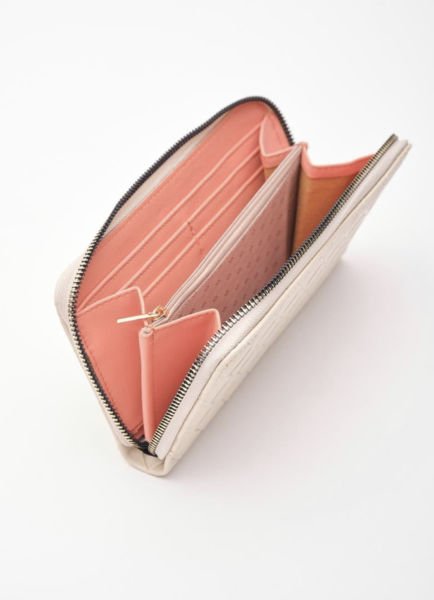 Hbbags Portföy Cüzdan Örgü Desen Krem