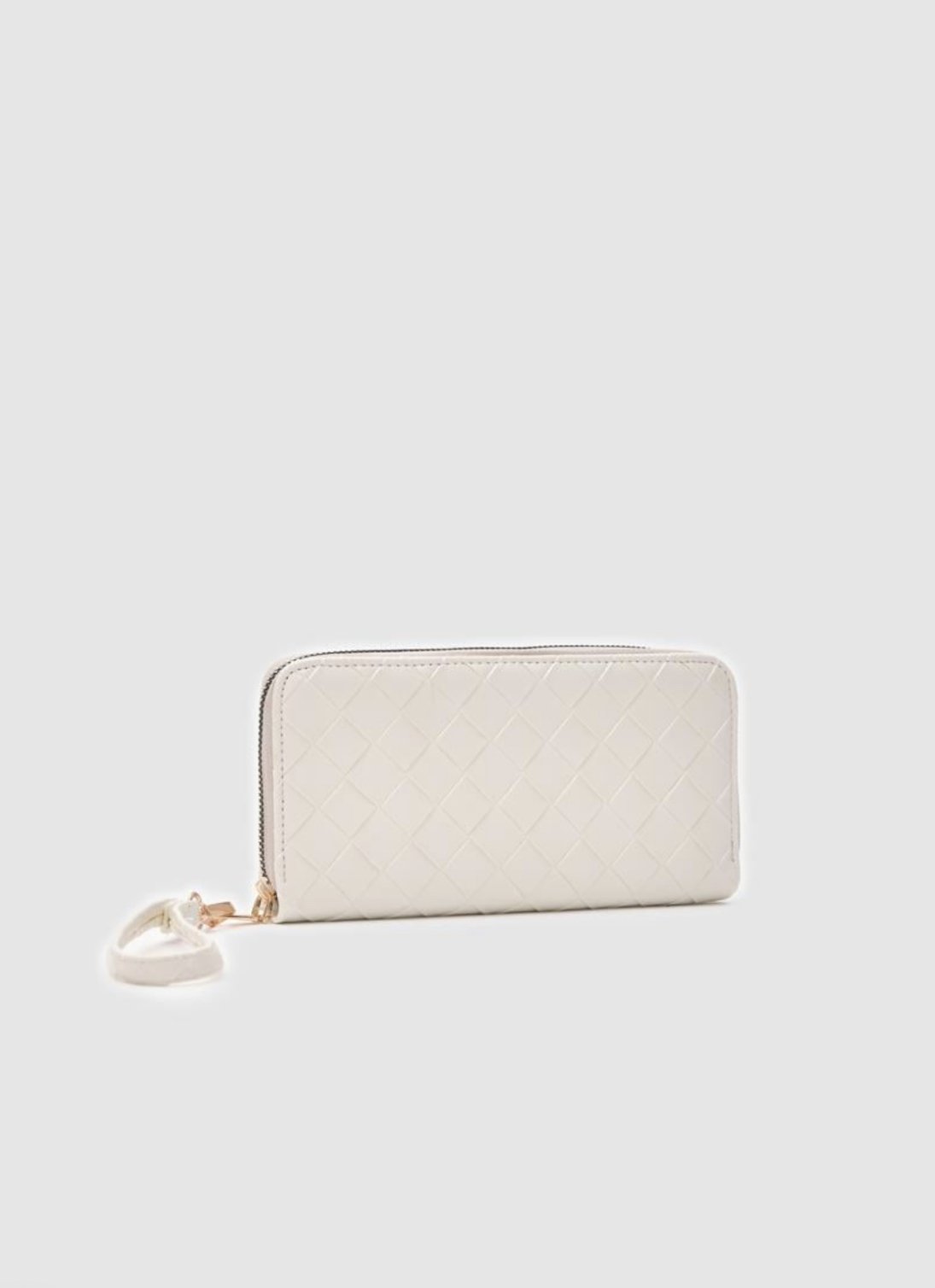 Hbbags Portföy Cüzdan Örgü Desen Beyaz