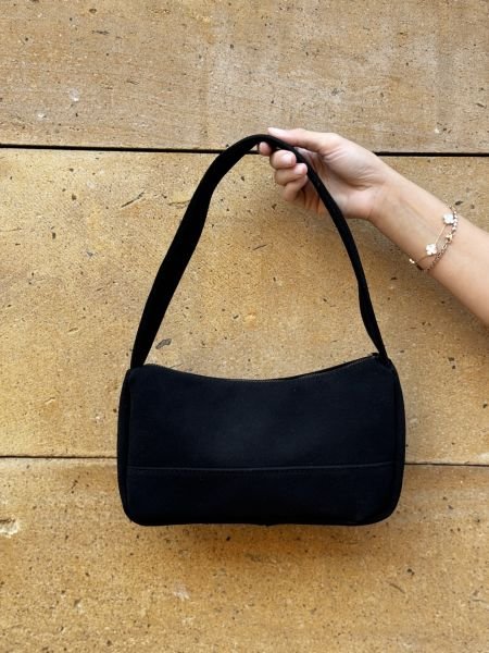 Prag Süet Baget Çanta Siyah