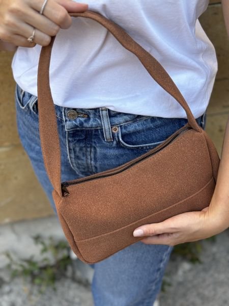 Prag Süet Baget Çanta Taba