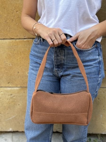 Prag Süet Baget Çanta Taba