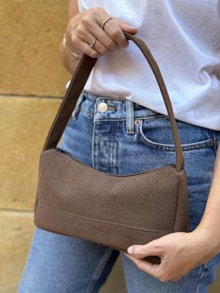 Prag Süet Baget Çanta Acıkahve