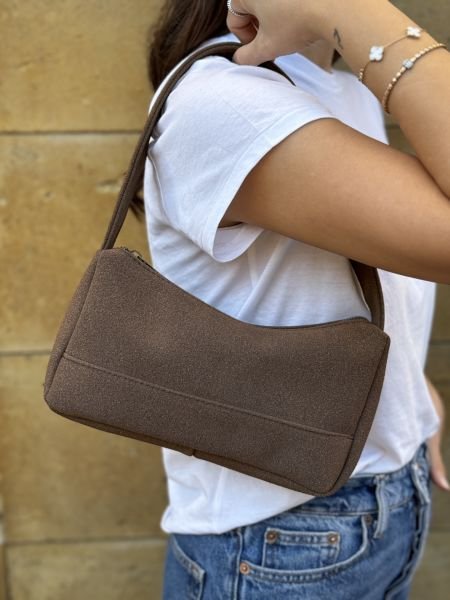 Prag Süet Baget Çanta Acıkahve