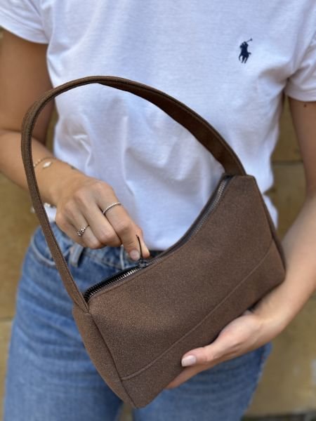 Prag Süet Baget Çanta Acıkahve